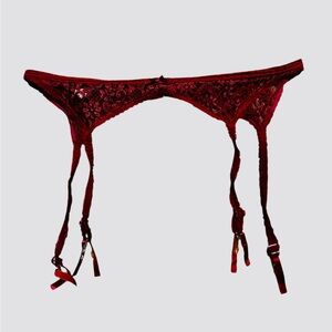 Vintage Trendsetters Lace Garter Belt Womens Size Large Maroon Nylon